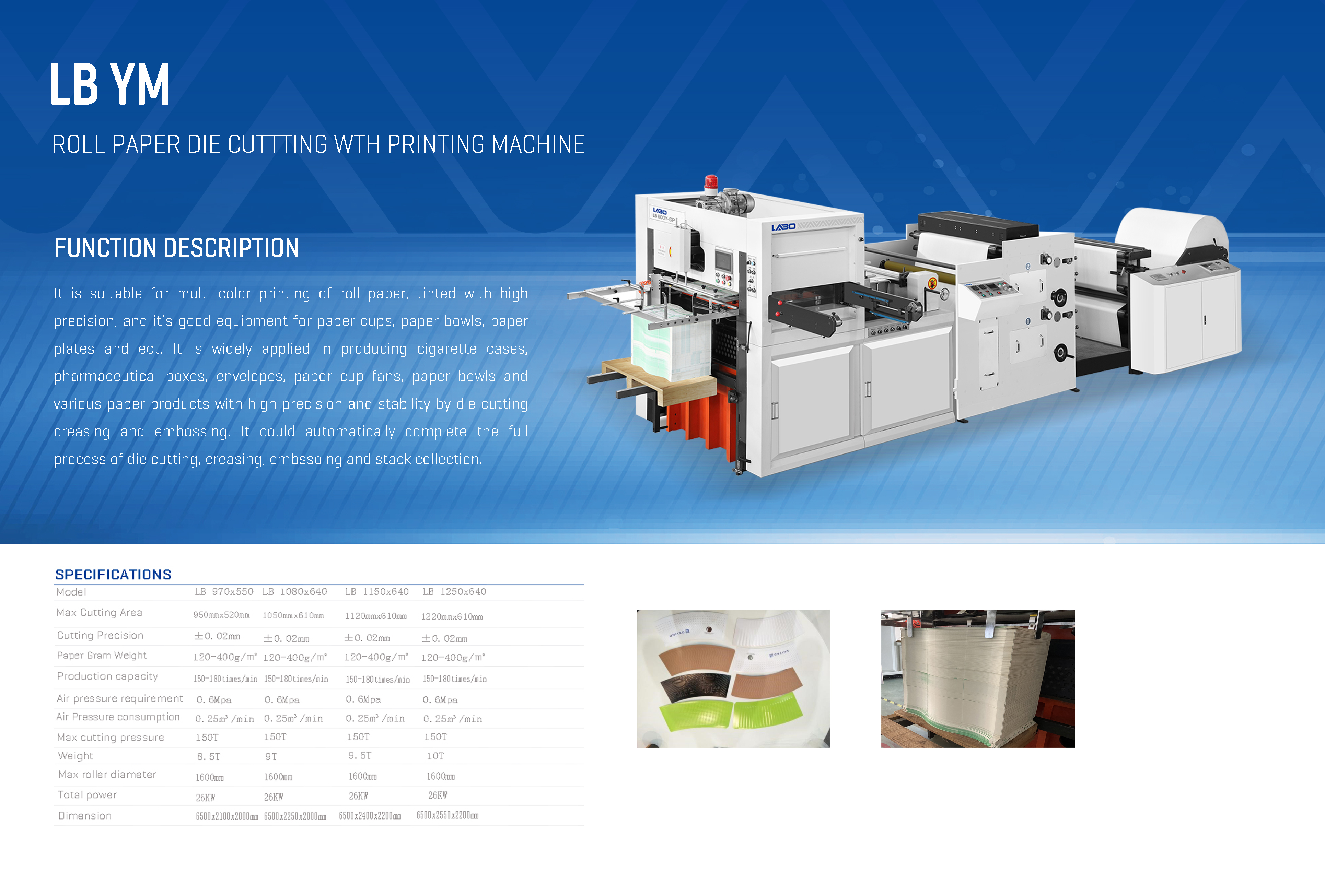 ROLL PAPER DIE CUTTING WITH PRINTING MACHINE
