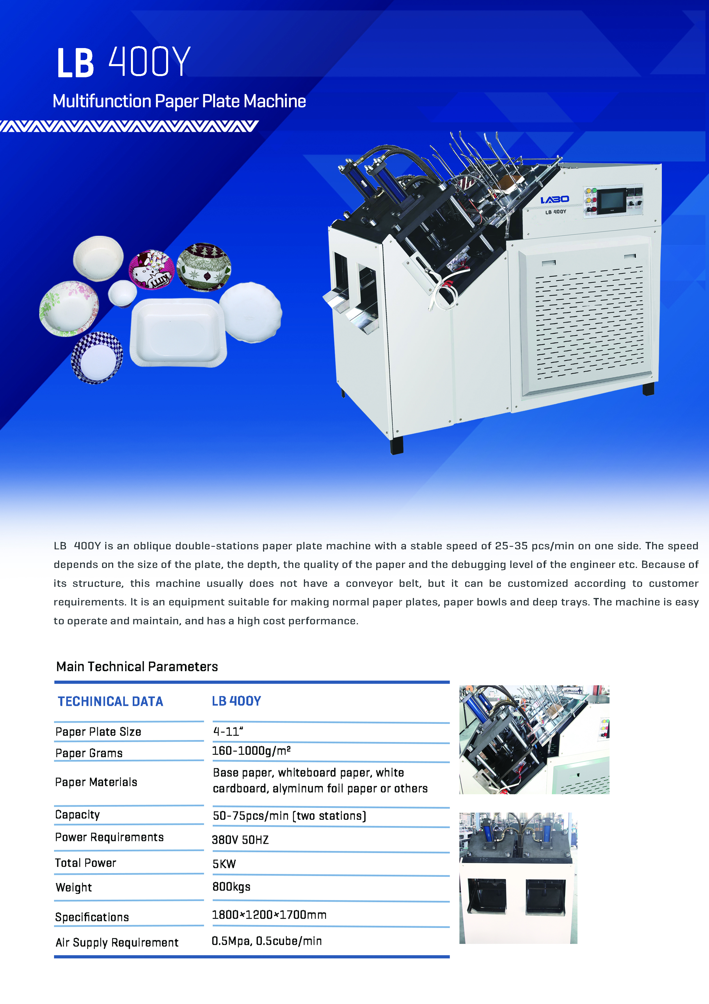 LB-400Y Automatic Paper Plate Forming Machine